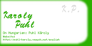 karoly puhl business card